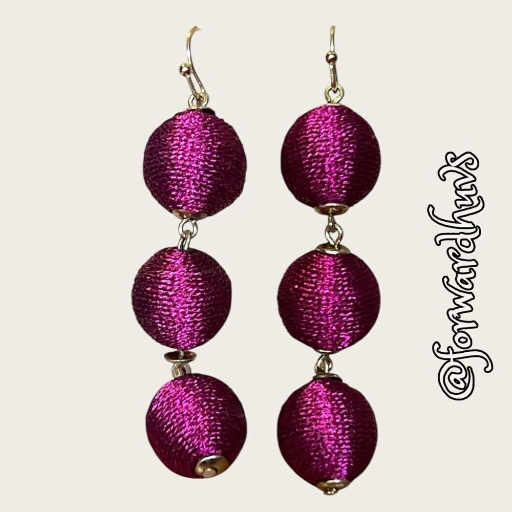Bundle Sale 3 for $15 | Pink String-Wrapped Dangle Earrings | Blue Mismatch